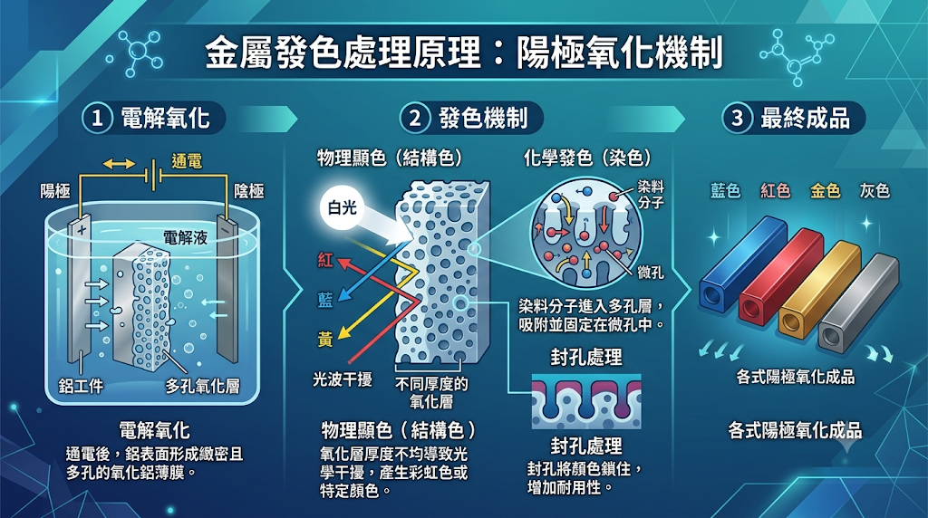 金屬發色處理原理是什麼？陽極氧化的發色機制