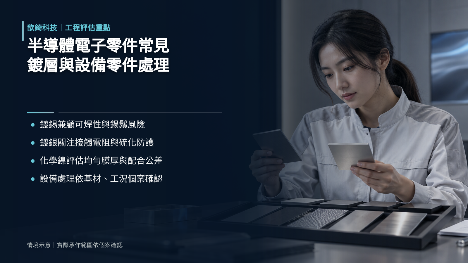 半導體電子零件常見鍍層與設備零件處理