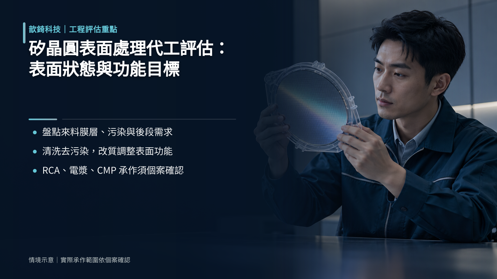 矽晶圓表面處理代工評估：表面狀態與功能目標