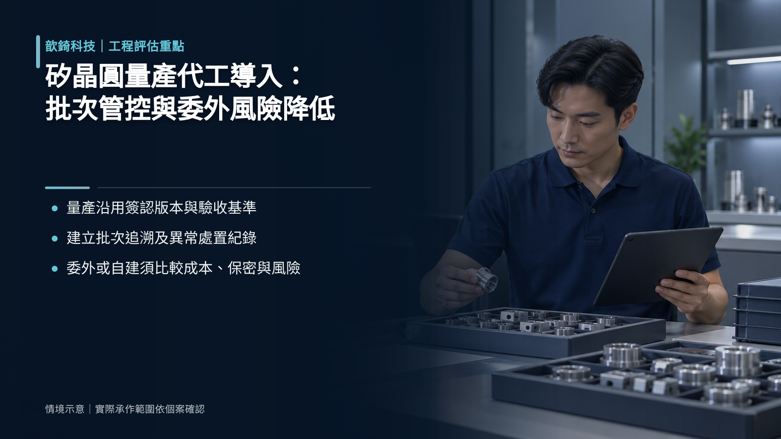 矽晶圓量產代工導入：批次管控與委外風險降低